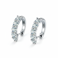 Moissanite Huggie Hoops - White Background 1